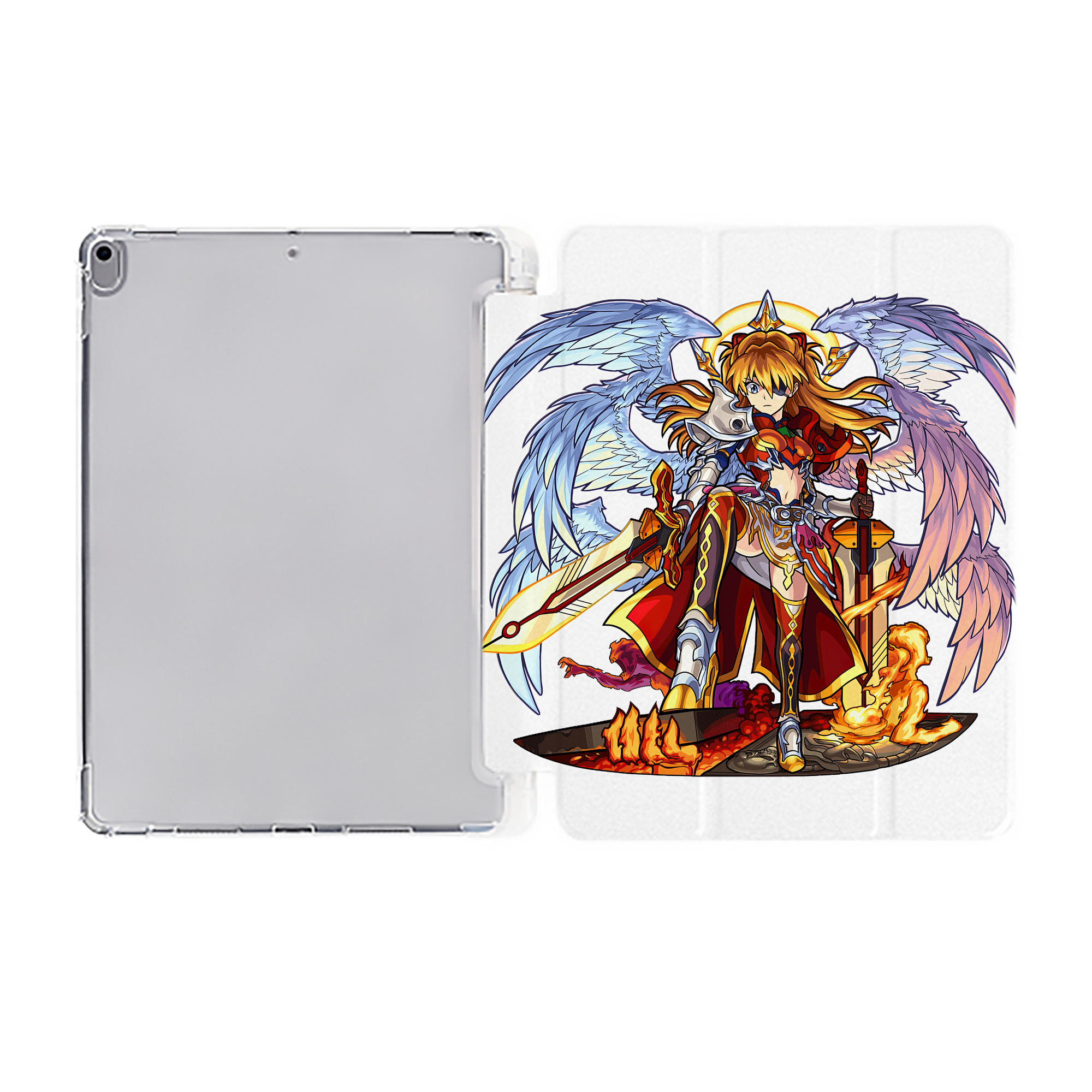 （画像用） EVA 新世紀エヴァンゲリオン IPad ケース ペン収納付き 三つ折りスタンド PUレザー×シリコン 対応機種9.5/10.5/10.9インチ